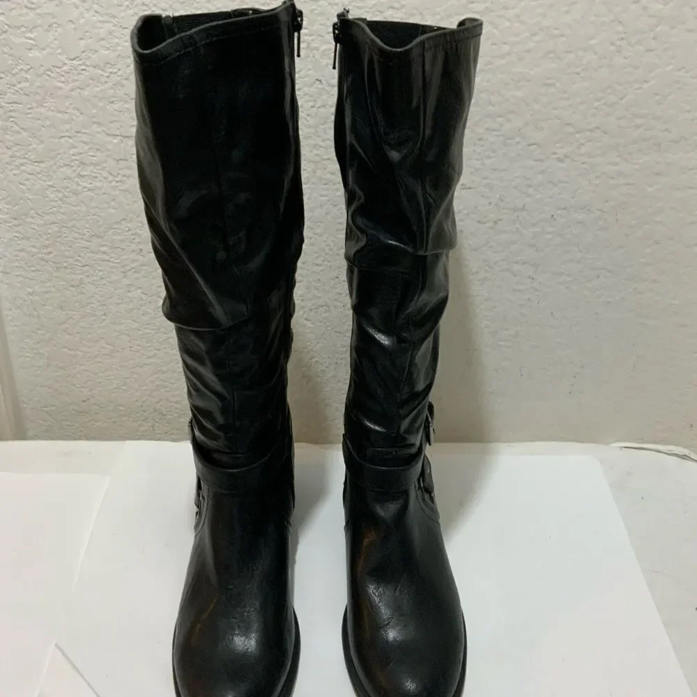 White Mountain Layton knee high boots tall riding black sz 11 M New